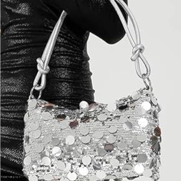 Silver Sequin Handbag - Picture 3 of 6
